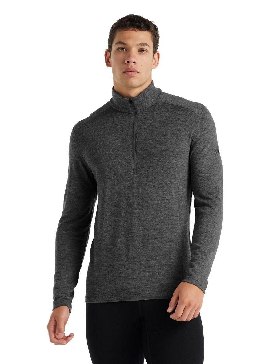 Icebreaker Merino 260 Tech Long Sleeve Half Zip Thermal Top Férfi Base Layers Szürke | HU 1386ILHS